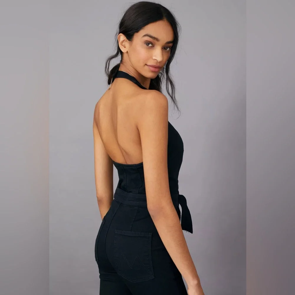 Mother The Halter Doozy Jumpsuit Black 26 Not Guilty EXCELLENT - Picture 4 of 16